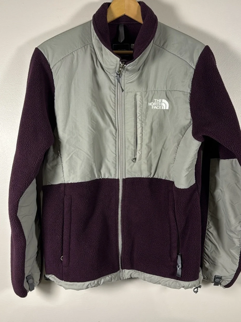 The North Face Womens Two-Tone Fleece Jacket - Gray & Deep Purple